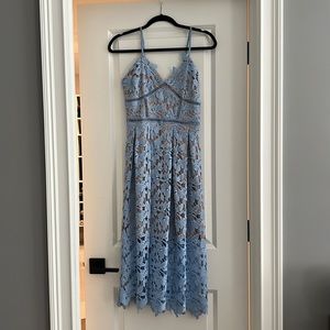 Nordstrom Rack - never worn. Size small. Midi lace dress with nude lining